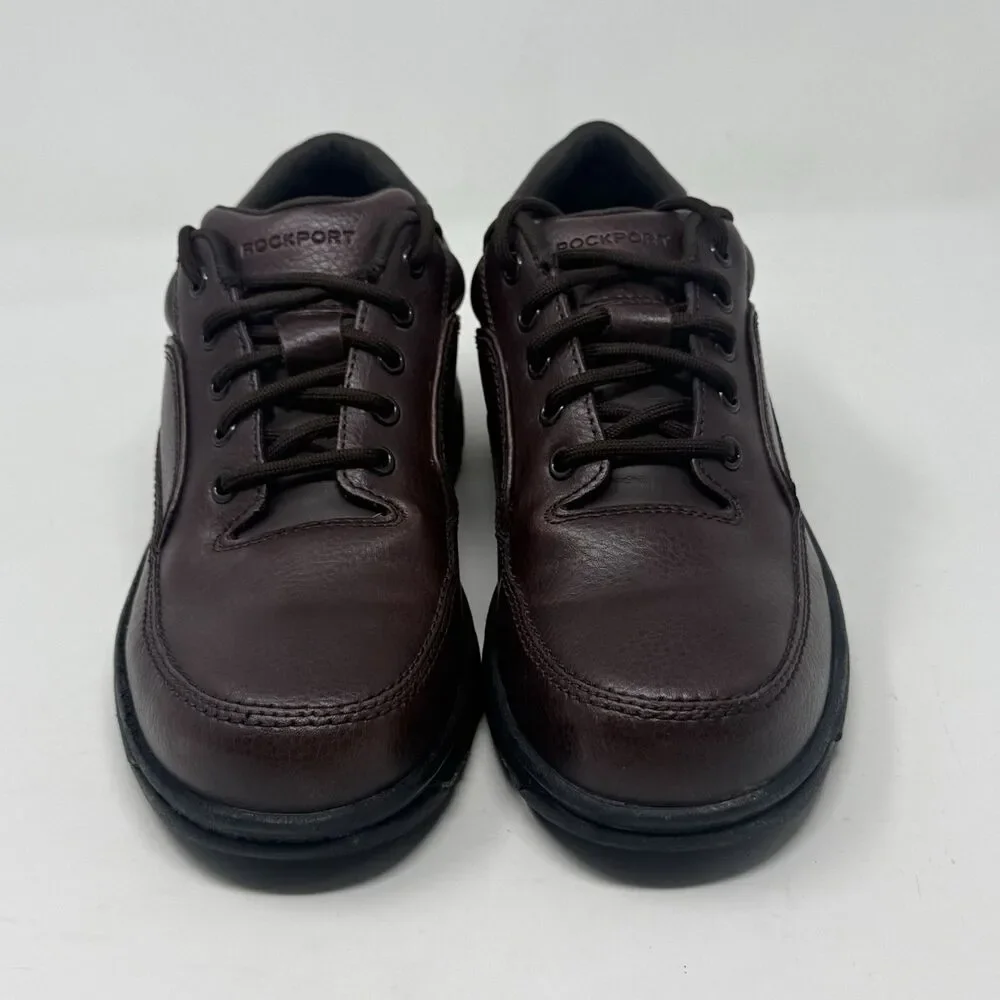 Rockport Ridgefield Eureka Walking Shoes Mens 8 M Brown Leather Casual Comfort